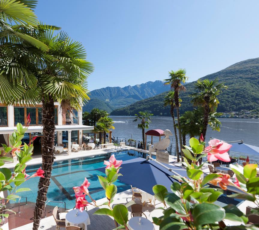 Swiss Diamond Hotel & Spa Morcote Esterno foto The swimming pool at the Hotel